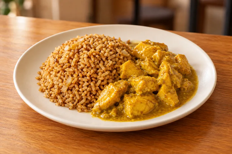 Illustratieve foto bij Nasi kipfilet kerrie